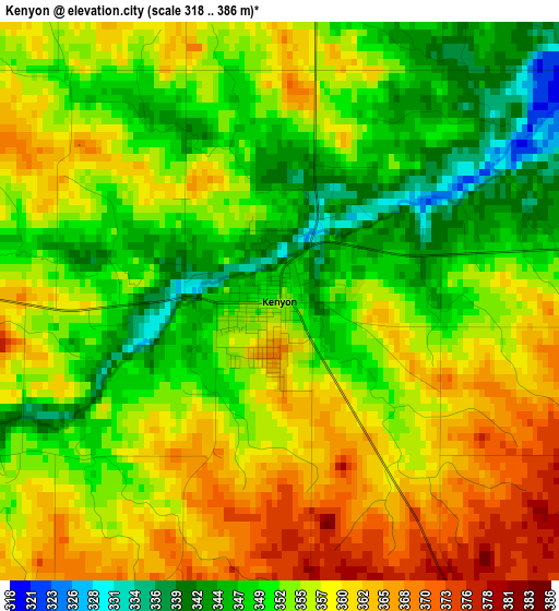 Kenyon elevation map