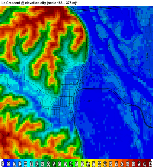 La Crescent elevation map