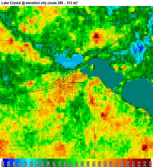 Lake Crystal elevation map