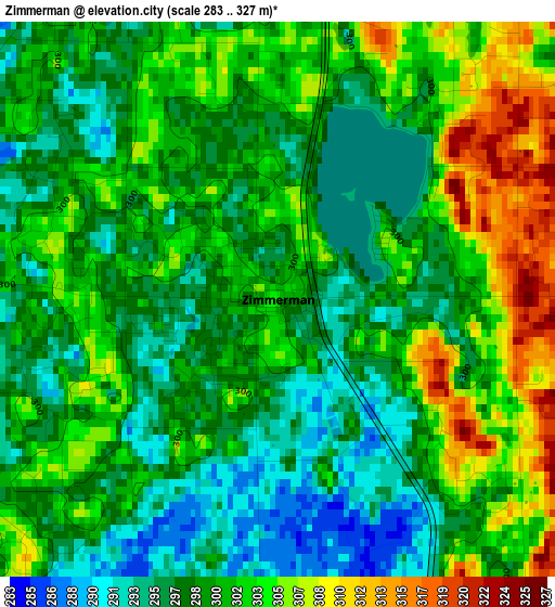 Zimmerman elevation map