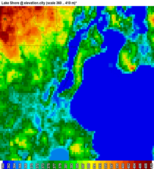 Lake Shore elevation map