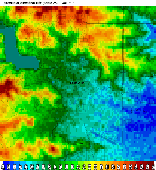 Lakeville elevation map