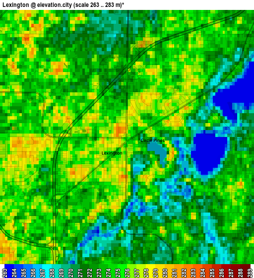 Lexington elevation map