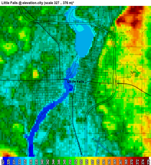 Little Falls elevation map