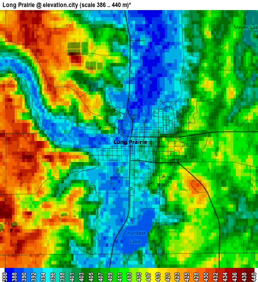 Long Prairie elevation map