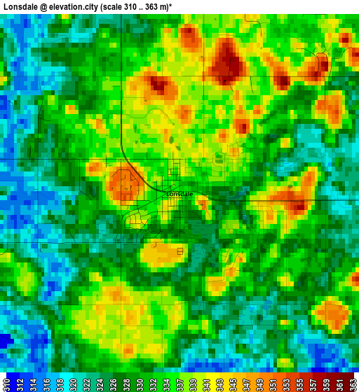 Lonsdale elevation map