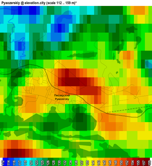 Pyaozerskiy elevation map