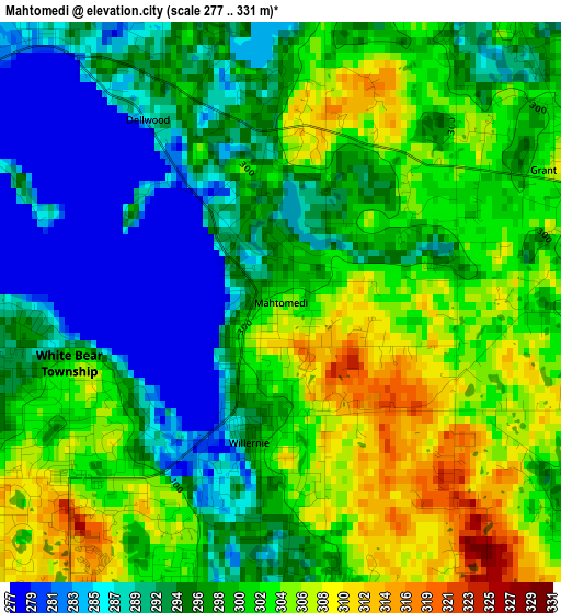 Mahtomedi elevation map