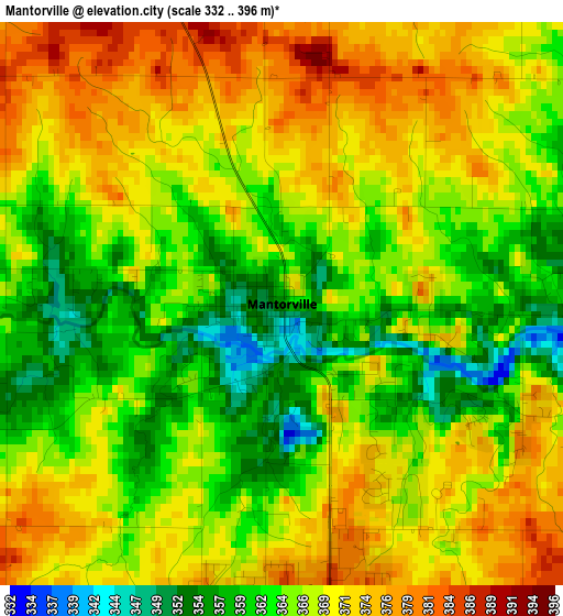 Mantorville elevation map