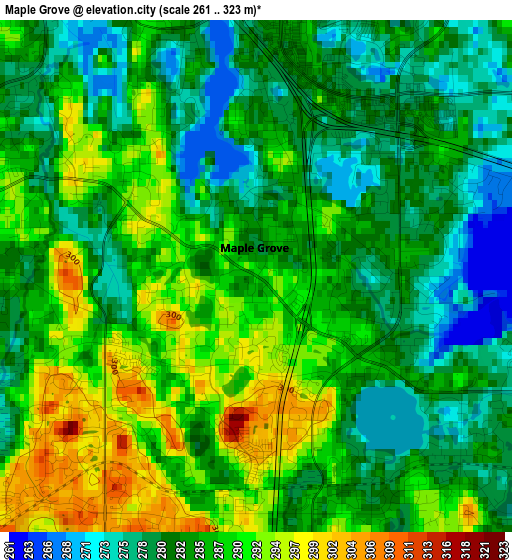 Maple Grove elevation map