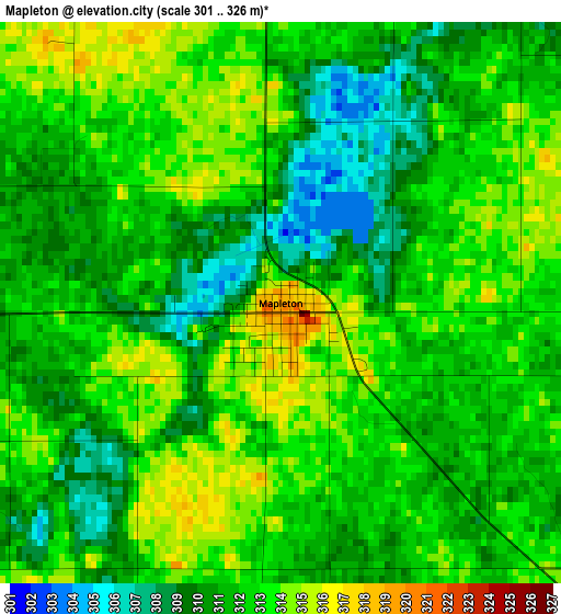 Mapleton elevation map