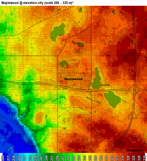 Maplewood elevation map