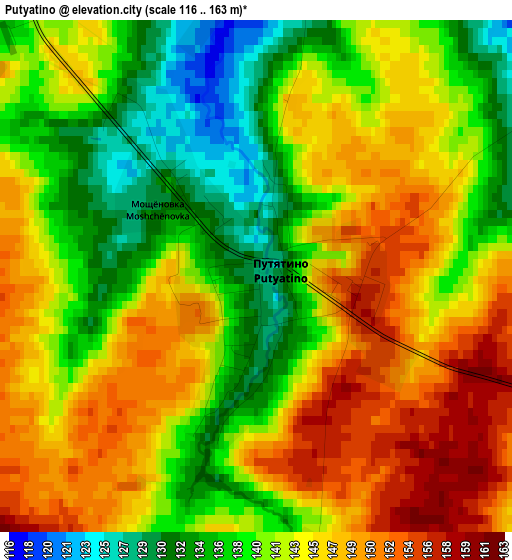 Putyatino elevation map