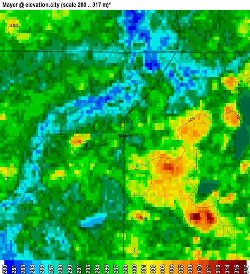 Mayer elevation map