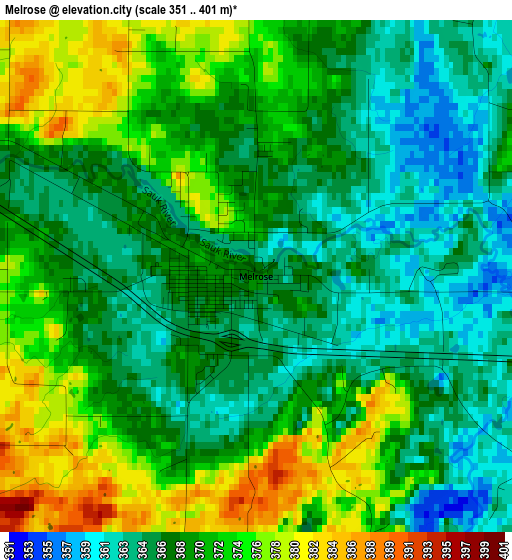 Melrose elevation map