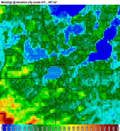 Menahga elevation map