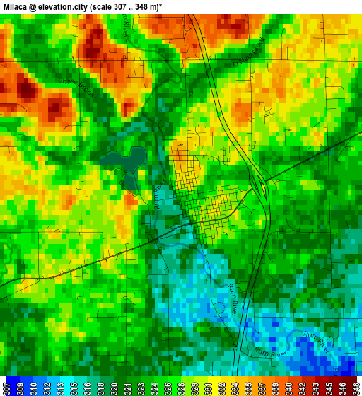 Milaca elevation map