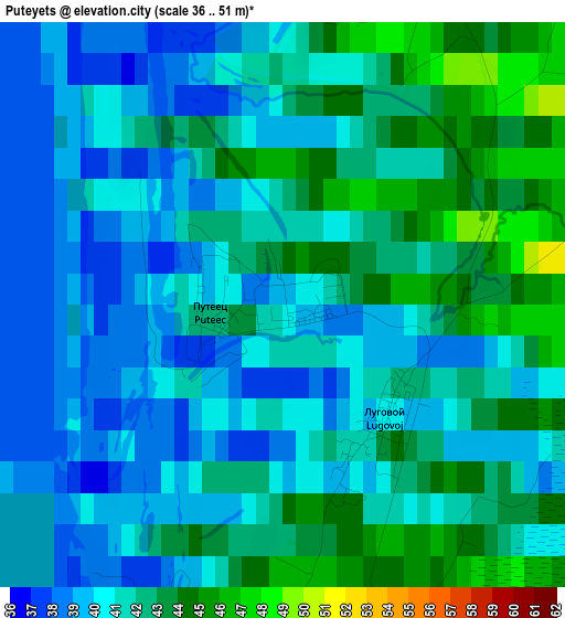 Puteyets elevation map