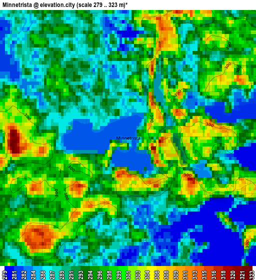 Minnetrista elevation map