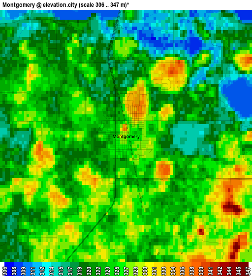 Montgomery elevation map