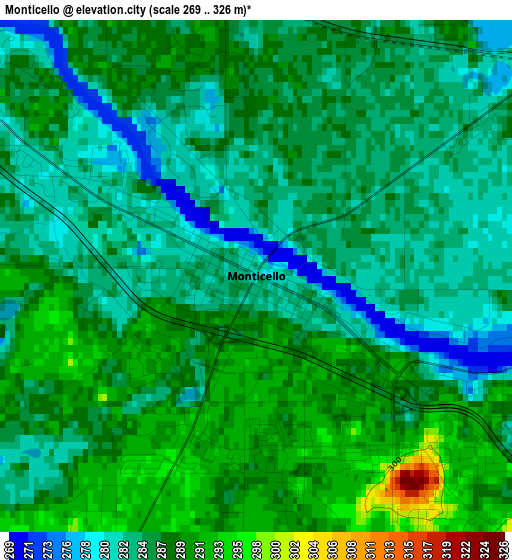 Monticello elevation map