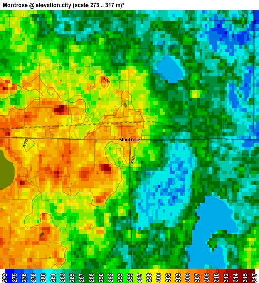 Montrose elevation map