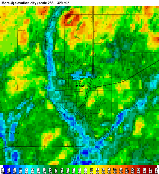 Mora elevation map