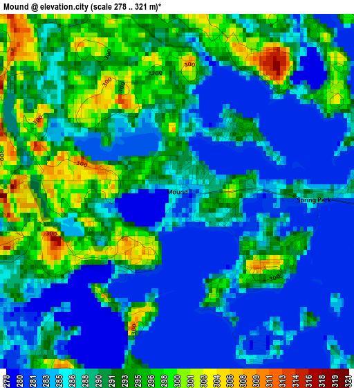 Mound elevation map