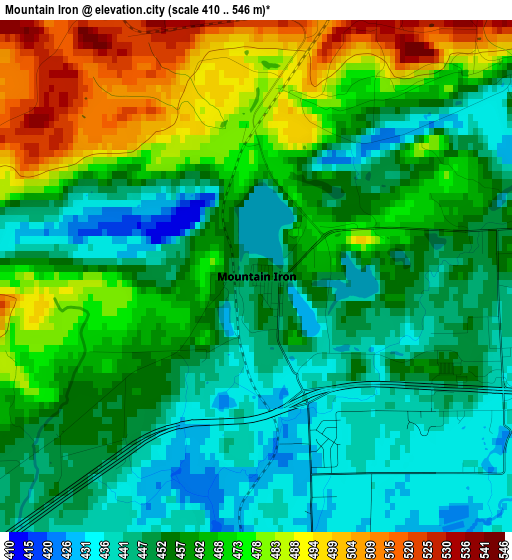 Mountain Iron elevation map