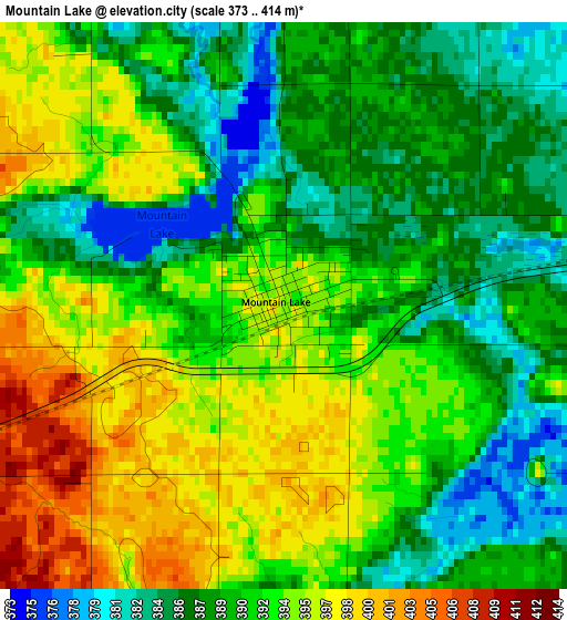 Mountain Lake elevation map