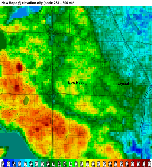 New Hope elevation map