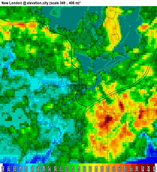 New London elevation map