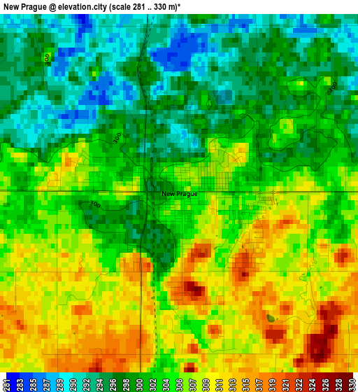 New Prague elevation map