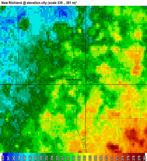 New Richland elevation map