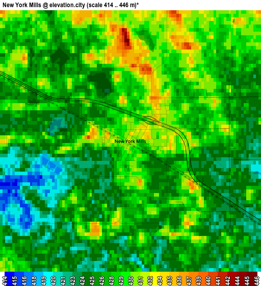 New York Mills elevation map