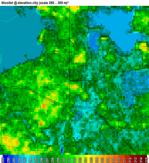 Nicollet elevation map