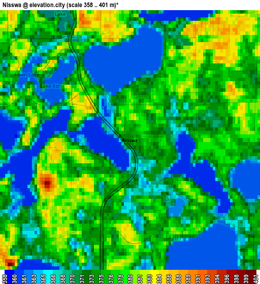 Nisswa elevation map