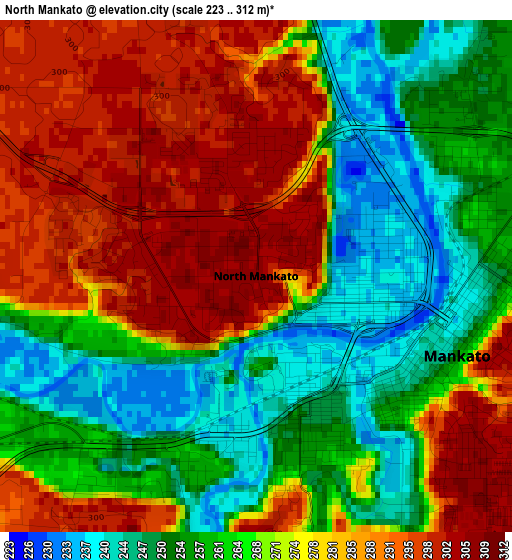 North Mankato elevation map