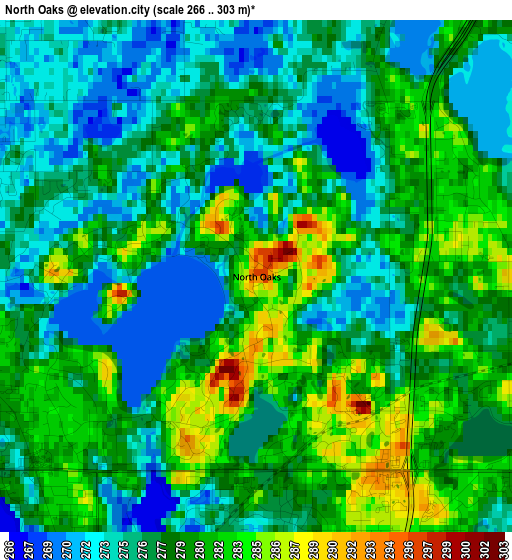 North Oaks elevation map