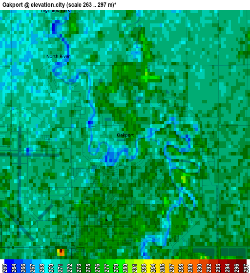 Oakport elevation map