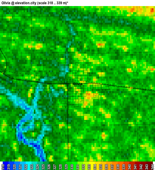 Olivia elevation map