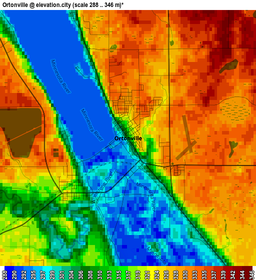 Ortonville elevation map