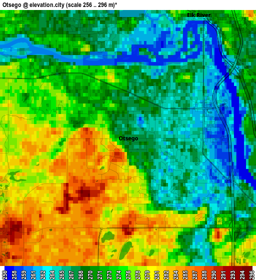 Otsego elevation map