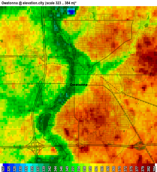 Owatonna elevation map