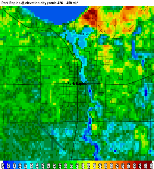 Park Rapids elevation map