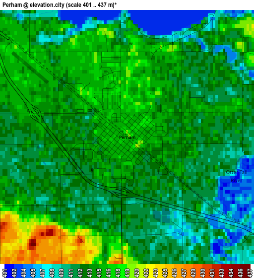 Perham elevation map