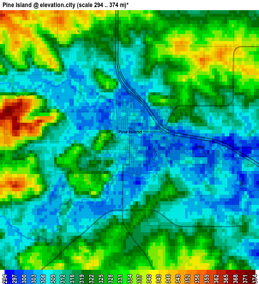 Pine Island elevation map