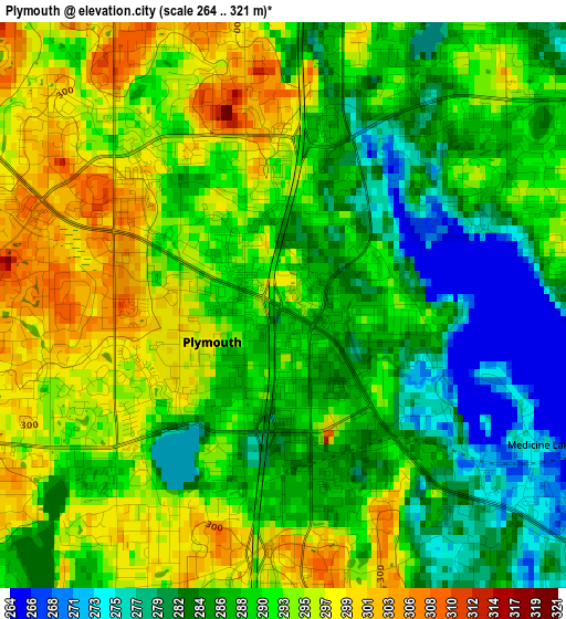 Plymouth elevation map