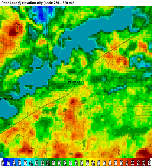 Prior Lake elevation map