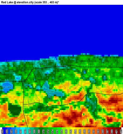 Red Lake elevation map